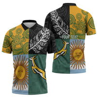 Personalised Rugby 2025 Championship Zipper Polo Shirt Combination of Southern Hemisphere Countries LT14 - Polynesian Pride