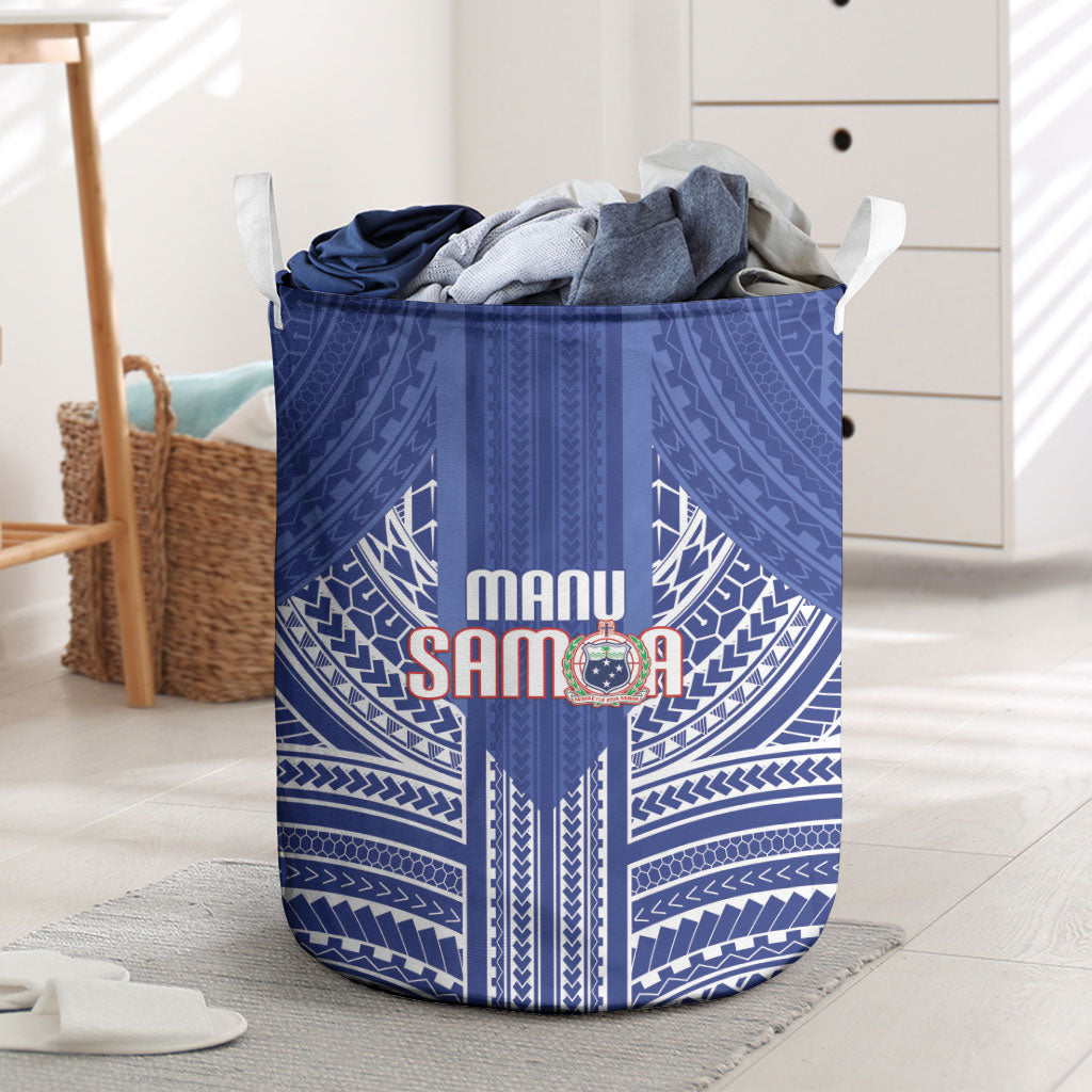 Manu Samoa Rugby 2026 Laundry Basket Samoan Pattern