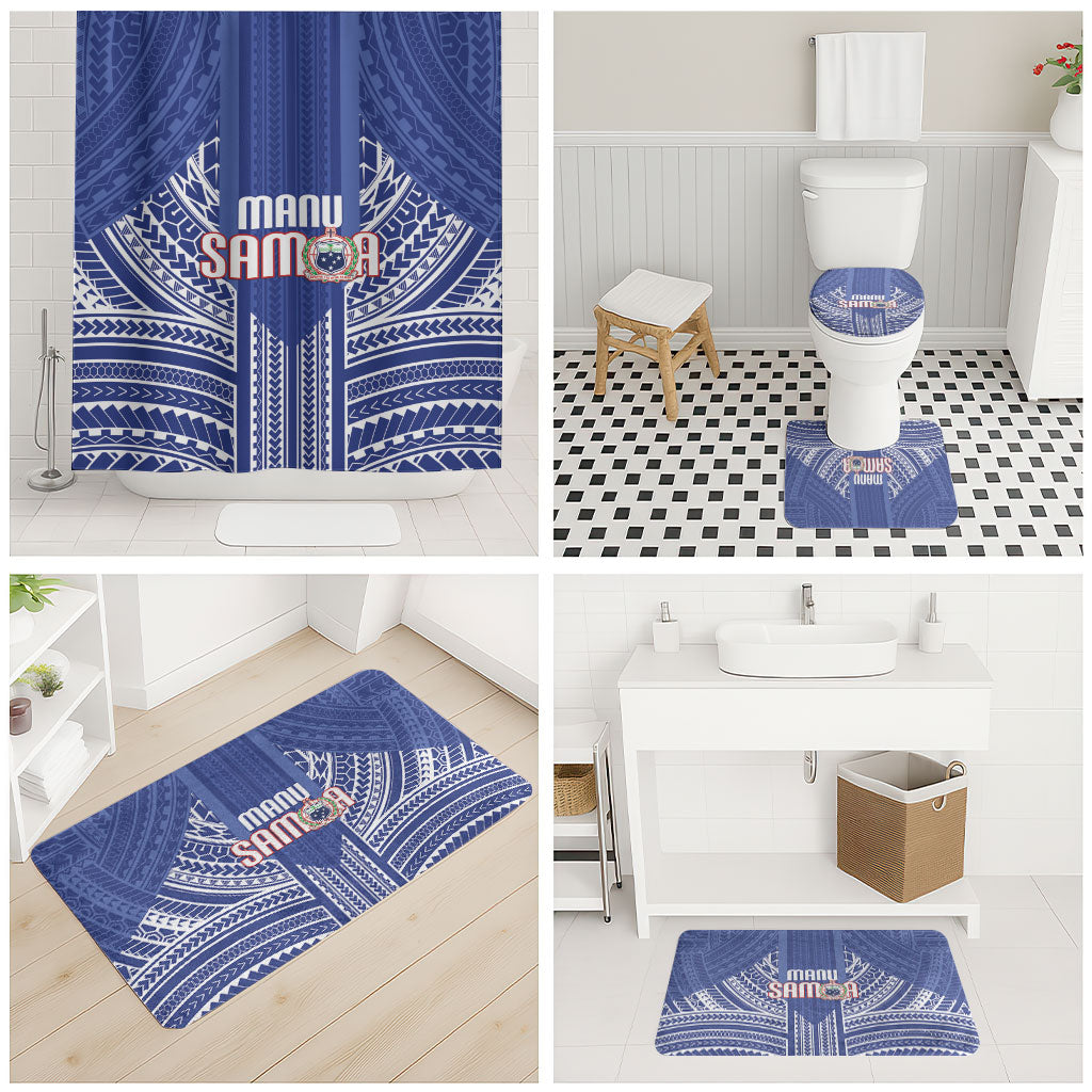 Manu Samoa Rugby 2026 Bathroom Set Samoan Pattern