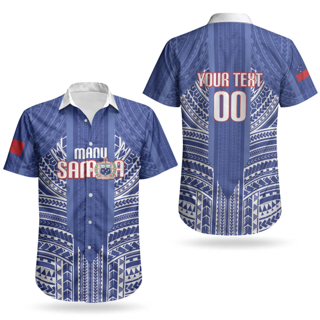 Custom Manu Samoa Rugby 2026 Couples Matching Off The Shoulder Long Sleeve Dress and Hawaiian Shirt Samoan Pattern