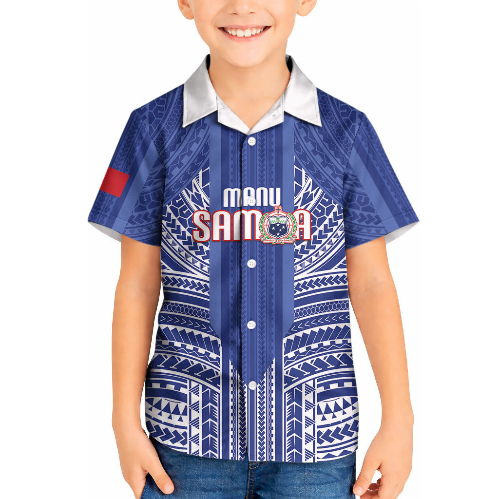 Custom Manu Samoa Rugby 2026 Kid Hawaiian Shirt Samoan Pattern