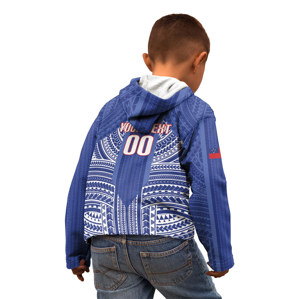 Custom Manu Samoa Rugby 2026 Kid Hoodie Samoan Pattern