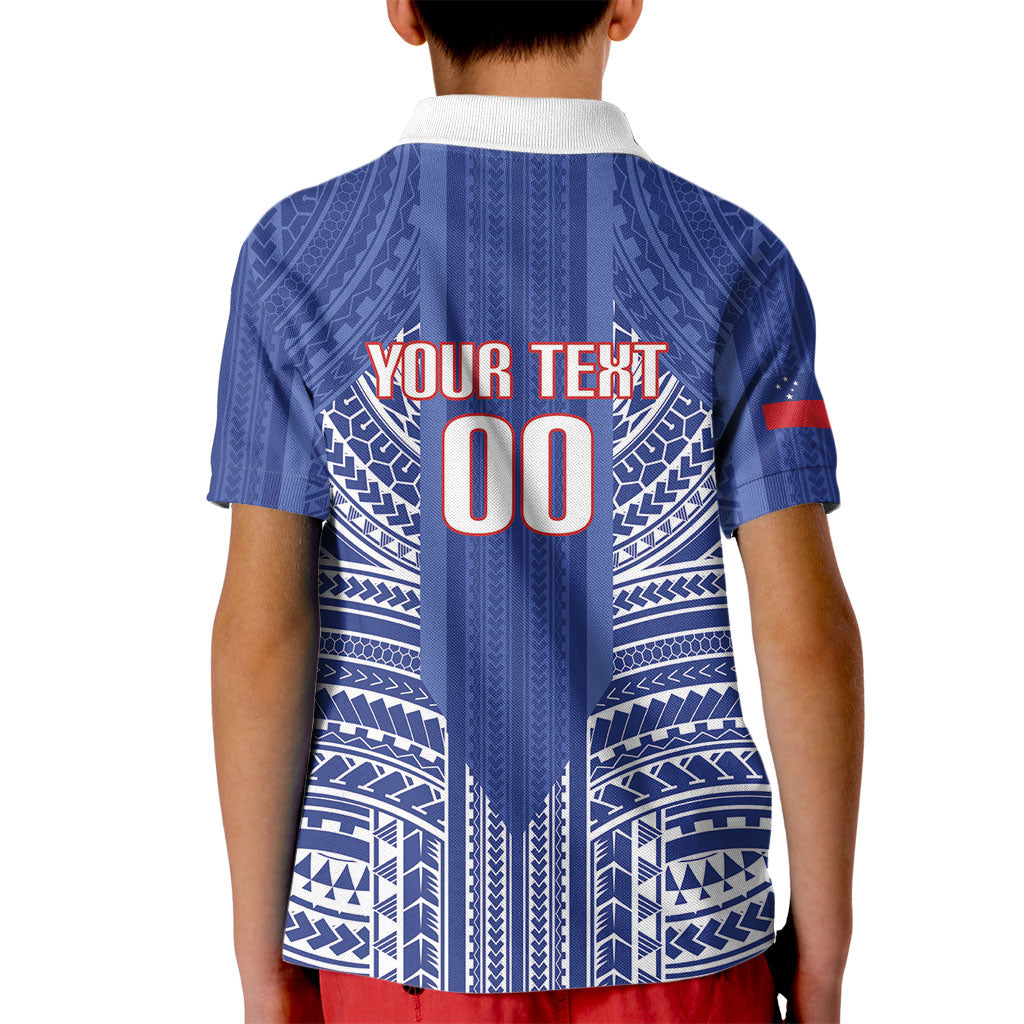 Custom Manu Samoa Rugby 2026 Kid Polo Shirt Samoan Pattern