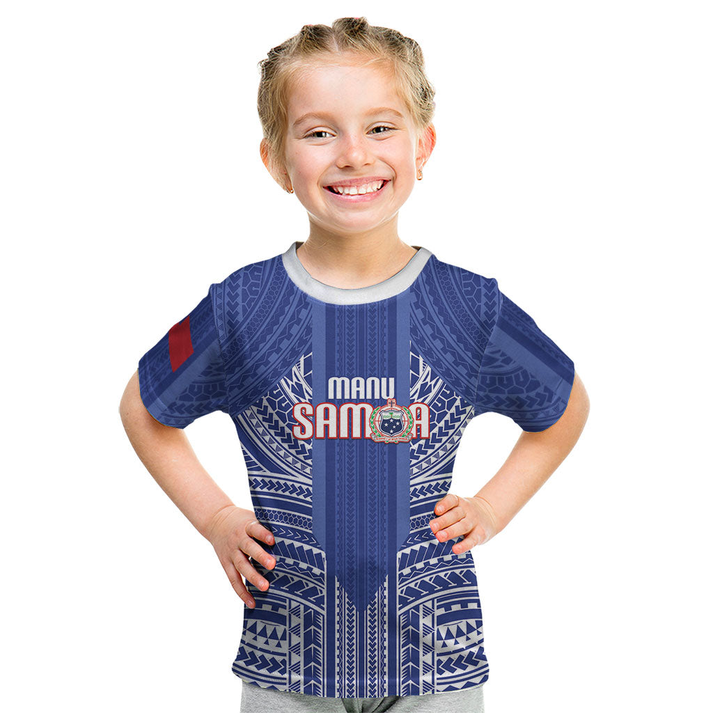Custom Manu Samoa Rugby 2026 Kid T Shirt Samoan Pattern