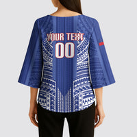 Custom Manu Samoa Rugby 2026 Kimono Sleeve Blouse Samoan Pattern