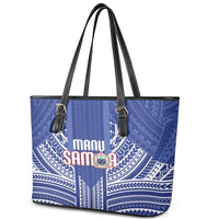 Manu Samoa Rugby 2026 Leather Tote Bag Samoan Pattern