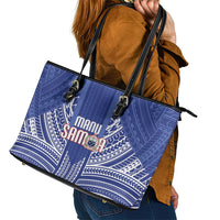 Manu Samoa Rugby 2026 Leather Tote Bag Samoan Pattern