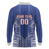 Custom Manu Samoa Rugby 2026 Long Sleeve Polo Shirt Samoan Pattern