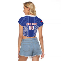 Custom Manu Samoa Rugby 2026 Raglan Cropped T Shirt Samoan Pattern