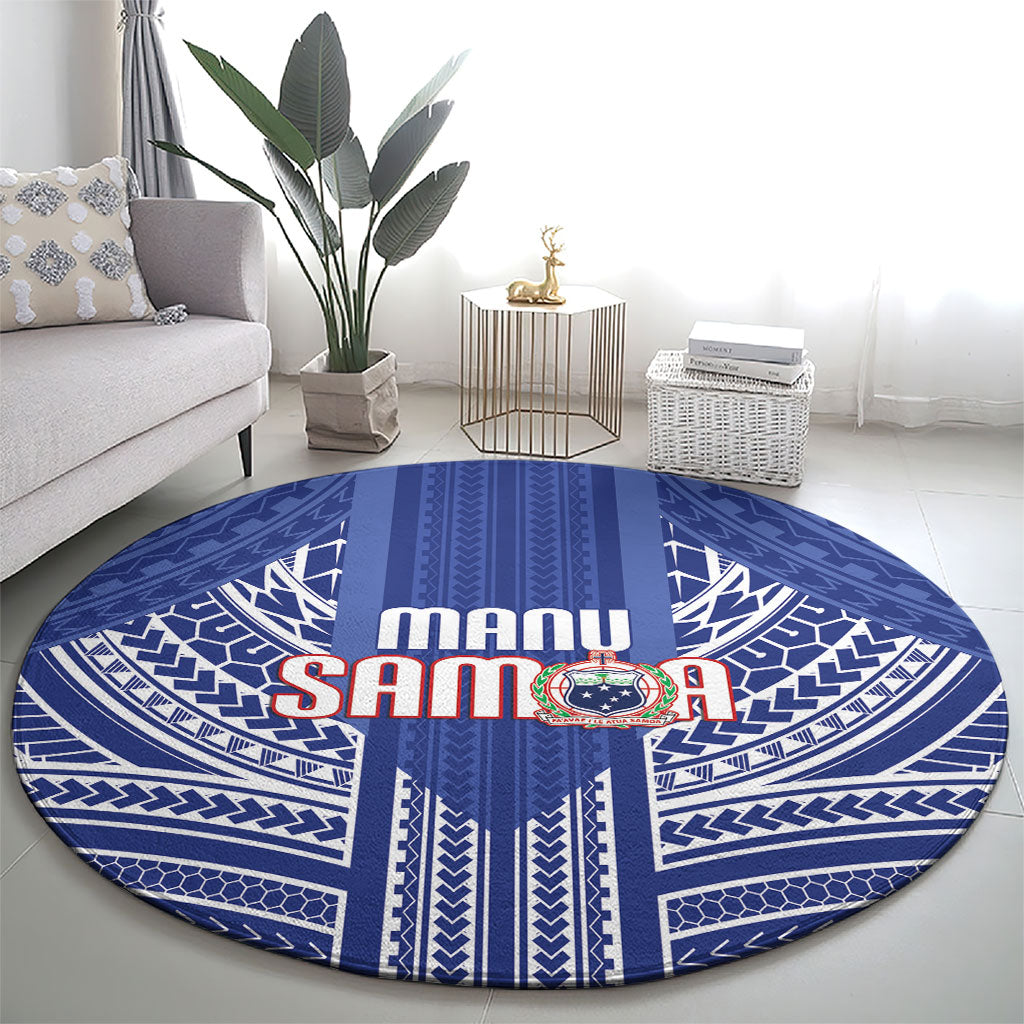 Manu Samoa Rugby 2026 Round Carpet Samoan Pattern
