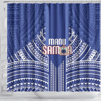 Manu Samoa Rugby 2026 Shower Curtain Samoan Pattern