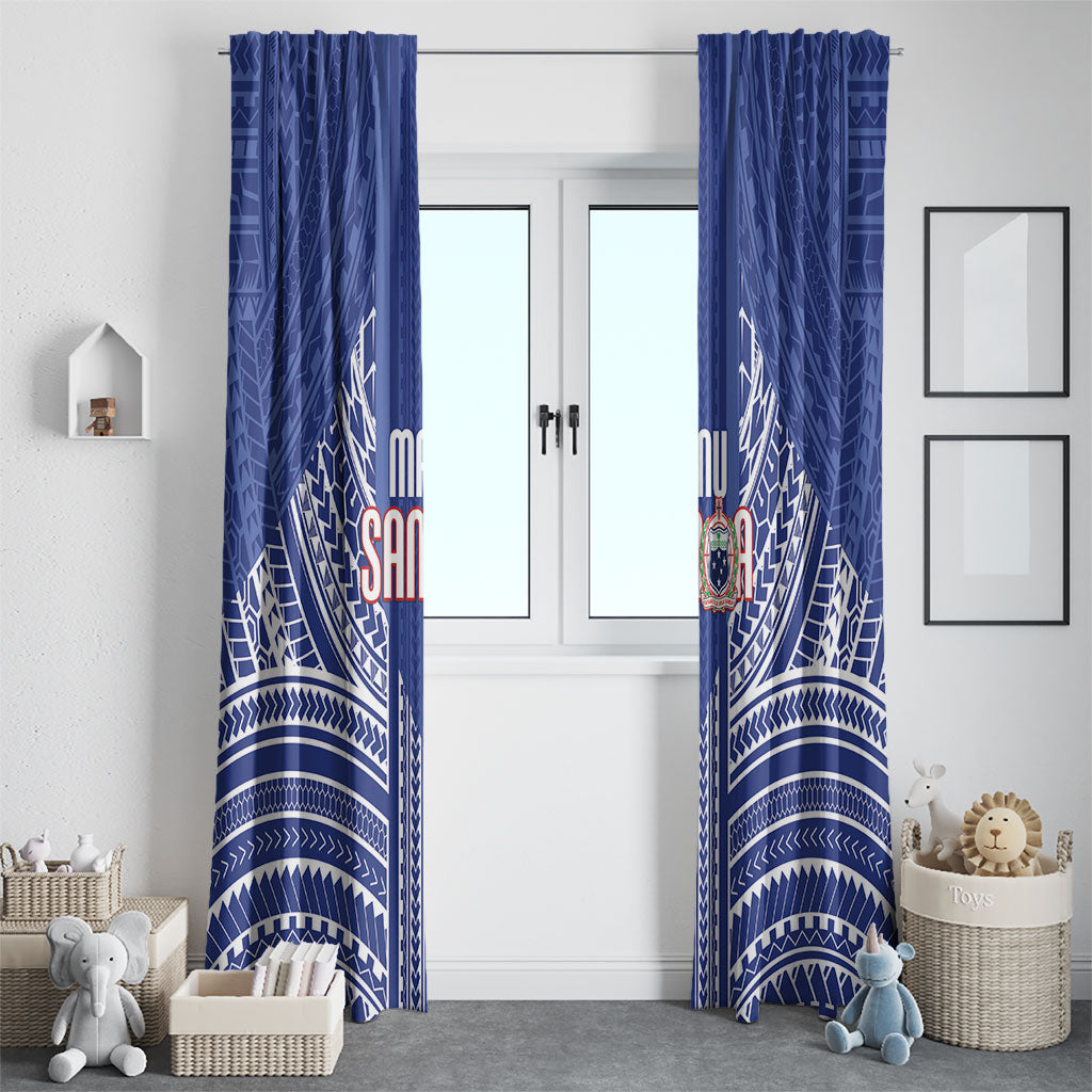 Manu Samoa Rugby 2026 Window Curtain Samoan Pattern