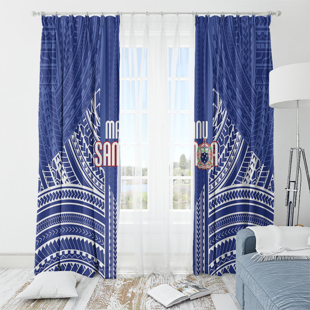 Manu Samoa Rugby 2026 Window Curtain Samoan Pattern