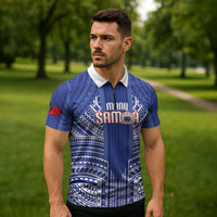 Custom Manu Samoa Rugby 2026 Zipper Polo Shirt Samoan Pattern