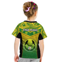 Papua New Guinea Rugby Kid T Shirt Enga Mioks PNG Polynesian Pattern LT14 - Polynesian Pride