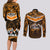 Papua New Guinea Rugby Couples Matching Long Sleeve Bodycon Dress and Long Sleeve Button Shirts Lae Snax Tigers PNG Polynesian Pattern LT14 - Polynesian Pride