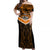 Papua New Guinea Rugby Off Shoulder Maxi Dress Lae Snax Tigers PNG Polynesian Pattern LT14 Women Orange - Polynesian Pride