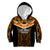 Custom Papua New Guinea Rugby Kid Hoodie Lae Snax Tigers PNG Polynesian Pattern LT14 Orange - Polynesian Pride