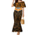 Custom Papua New Guinea Rugby Mermaid Dress Lae Snax Tigers PNG Polynesian Pattern LT14 Women Orange - Polynesian Pride