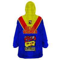 Papua New Guinea Rugby Wearable Blanket Hoodie Hela Wigmen PNG Polynesian Pattern LT14 - Polynesian Pride