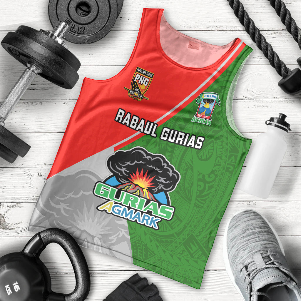 Papua New Guinea Rugby Men Tank Top Rabaul Gurias PNG Polynesian Pattern LT14 Green - Polynesian Pride