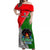 Papua New Guinea Rugby Off Shoulder Maxi Dress Rabaul Gurias PNG Polynesian Pattern LT14 Women Green - Polynesian Pride