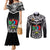 Papua New Guinea Rugby Couples Matching Mermaid Dress and Long Sleeve Button Shirts Mendi Muruks PNG Polynesian Pattern LT14 Black - Polynesian Pride