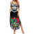 Papua New Guinea Rugby Summer Maxi Dress Mendi Muruks PNG Polynesian Pattern LT14 Women Black - Polynesian Pride