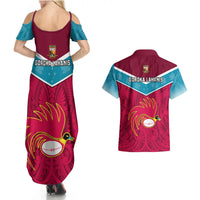 Papua New Guinea Rugby Couples Matching Summer Maxi Dress and Hawaiian Shirt Goroka Lahanis PNG Polynesian Pattern LT14 - Polynesian Pride
