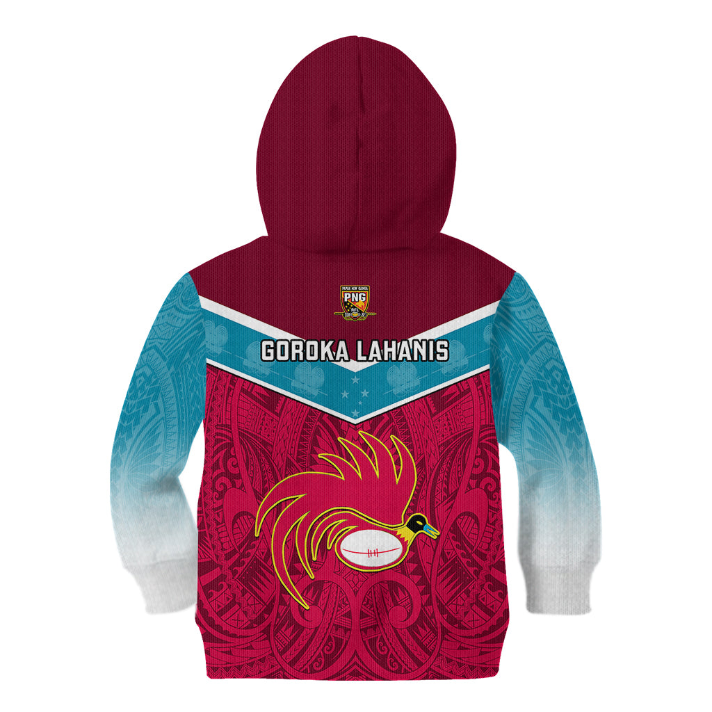 Papua New Guinea Rugby Kid Hoodie Goroka Lahanis PNG Polynesian Pattern LT14 - Polynesian Pride