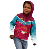 Papua New Guinea Rugby Kid Hoodie Goroka Lahanis PNG Polynesian Pattern LT14 - Polynesian Pride