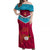 Papua New Guinea Rugby Off Shoulder Maxi Dress Goroka Lahanis PNG Polynesian Pattern LT14 Women Red - Polynesian Pride