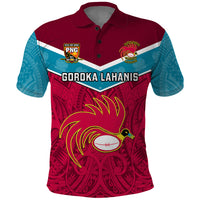 Custom Papua New Guinea Rugby Polo Shirt Goroka Lahanis PNG Polynesian Pattern LT14 Red - Polynesian Pride