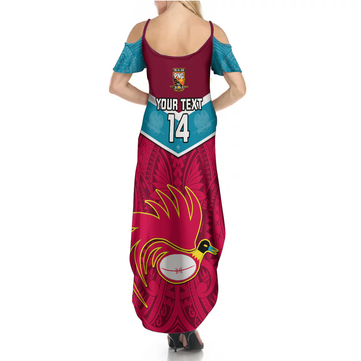 Custom Papua New Guinea Rugby Summer Maxi Dress Goroka Lahanis PNG Polynesian Pattern LT14 - Polynesian Pride