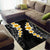 Black Tropical Plumeria With Galaxy Polynesian Art Area Rug