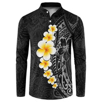 Black Tropical Plumeria With Galaxy Polynesian Art Button Sweatshirt LT14 Black - Polynesian Pride