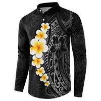 Black Tropical Plumeria With Galaxy Polynesian Art Button Sweatshirt LT14 - Polynesian Pride