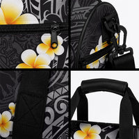 Black Tropical Plumeria With Galaxy Polynesian Art Duffle Bag