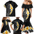 Black Tropical Plumeria With Galaxy Polynesian Art Family Matching Mermaid Dress and Hawaiian Shirt