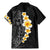 Black Tropical Plumeria With Galaxy Polynesian Art Family Matching Mermaid Dress and Hawaiian Shirt