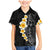 Black Tropical Plumeria With Galaxy Polynesian Art Family Matching Mermaid Dress and Hawaiian Shirt