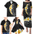 Black Tropical Plumeria With Galaxy Polynesian Art Family Matching Puletasi and Hawaiian Shirt