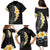 Black Tropical Plumeria With Galaxy Polynesian Art Family Matching Puletasi and Hawaiian Shirt