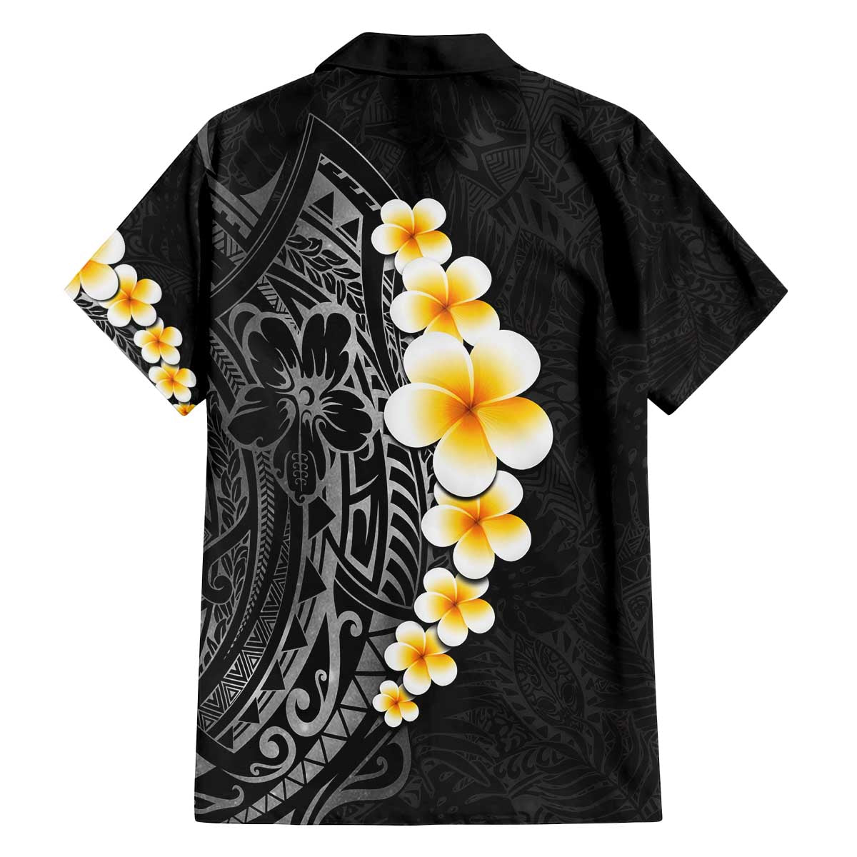 Black Tropical Plumeria With Galaxy Polynesian Art Family Matching Puletasi and Hawaiian Shirt LT14 - Polynesian Pride