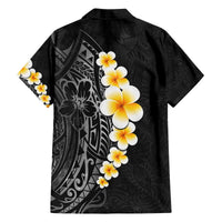 Black Tropical Plumeria With Galaxy Polynesian Art Family Matching Puletasi and Hawaiian Shirt LT14 - Polynesian Pride