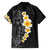 Black Tropical Plumeria With Galaxy Polynesian Art Family Matching Short Sleeve Bodycon Dress and Hawaiian Shirt