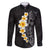 Black Tropical Plumeria With Galaxy Polynesian Art Family Matching Short Sleeve Bodycon Dress and Hawaiian Shirt