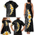 Black Tropical Plumeria With Galaxy Polynesian Art Family Matching Tank Maxi Dress and Hawaiian Shirt