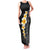 Black Tropical Plumeria With Galaxy Polynesian Art Family Matching Tank Maxi Dress and Hawaiian Shirt