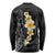 Black Tropical Plumeria With Galaxy Polynesian Art Long Sleeve Shirt